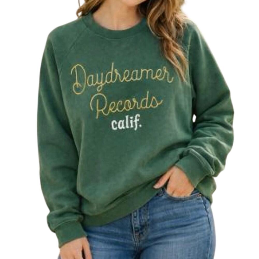 DAYDREAMER Records Rope Vintage Sweatshirt in Sun Faded Green Size M New w/ Tag